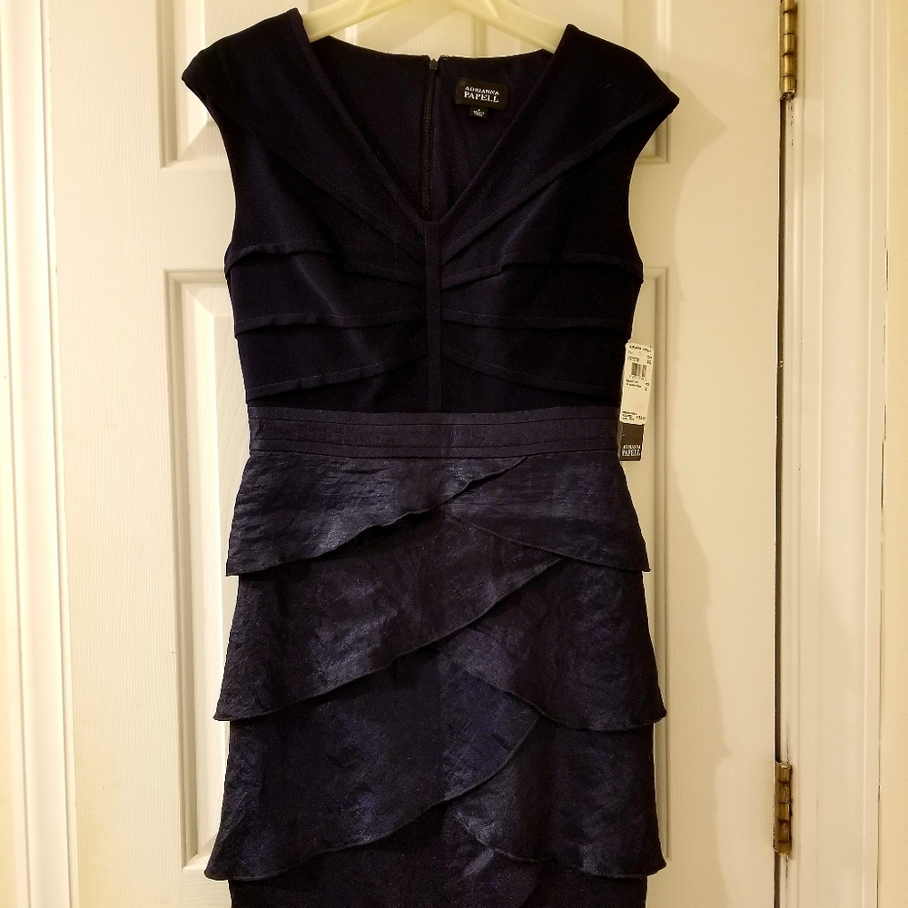 ADRIANNA PAPELL Womens Dress Navy Size 4 NEW W/TAG